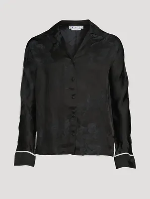 Jacquard Satin Pajama Shirt