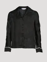 Jacquard Satin Pajama Shirt