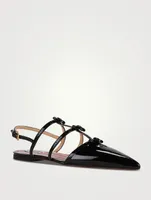 Bow Patent Leather Slingback Flats