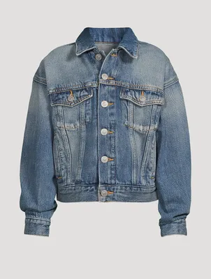 Cotton Denim Jacket With Back Logo