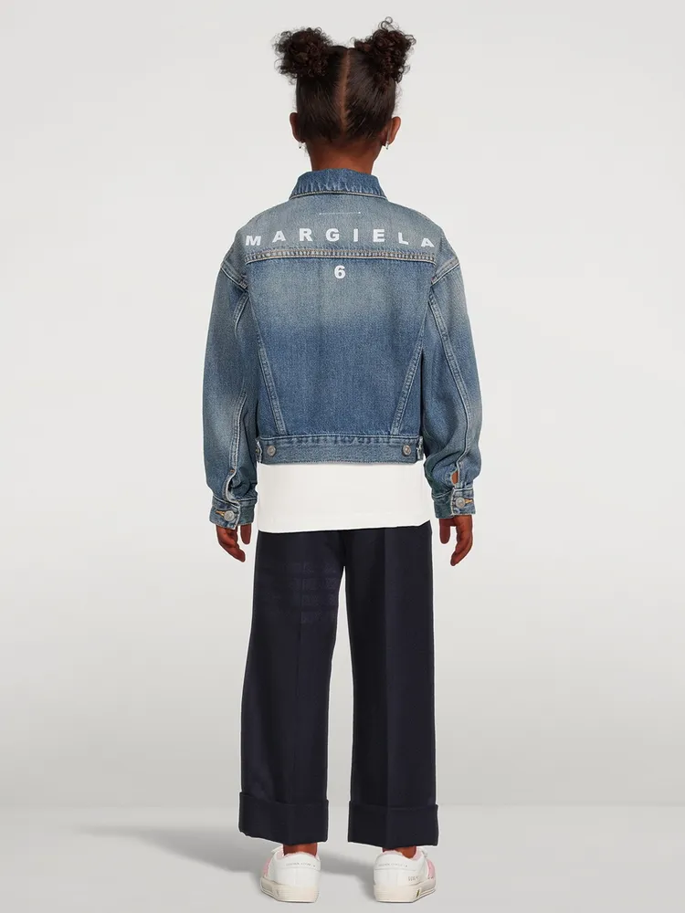 Cotton Denim Jacket With Back Logo