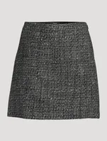 High-Waisted Tweed Mini Skirt