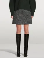 High-Waisted Tweed Mini Skirt