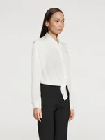 Tie-Waist Silk Georgette Shirt