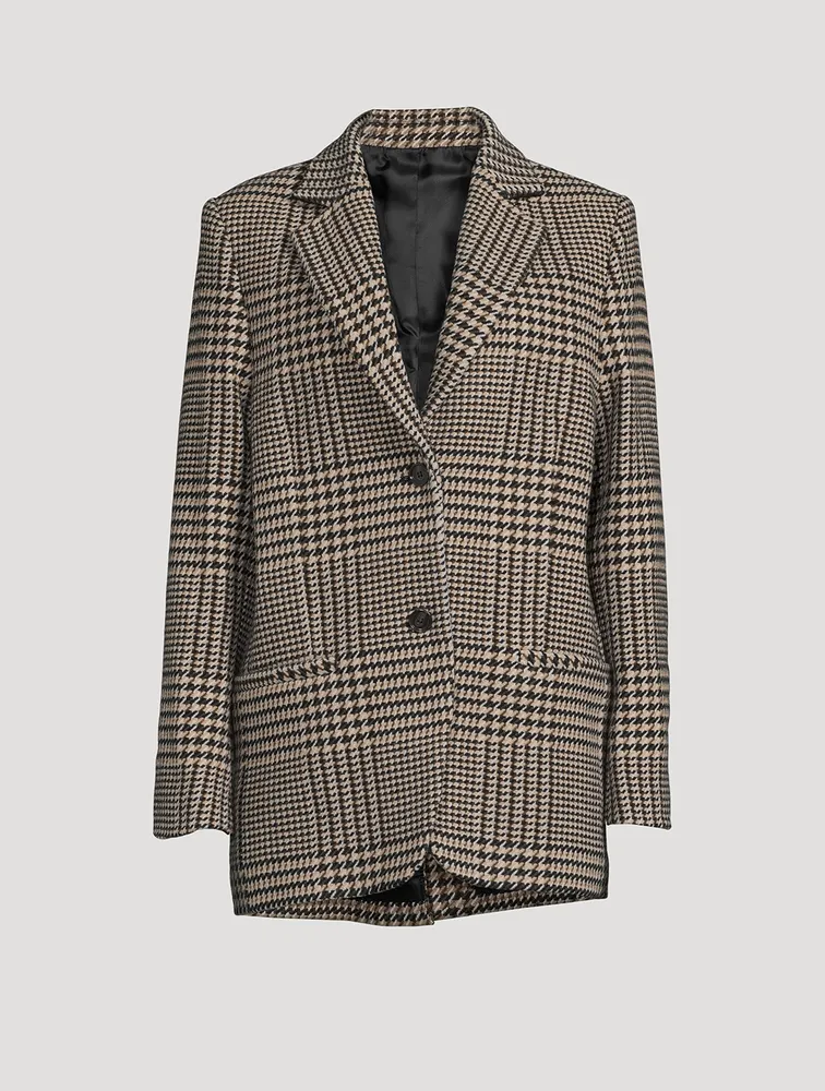 Longline Blazer Check Print