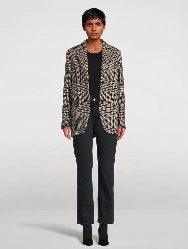 Longline Blazer Check Print