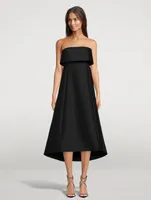 Strapless A-Line Midi Dress