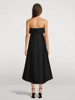 Strapless A-Line Midi Dress