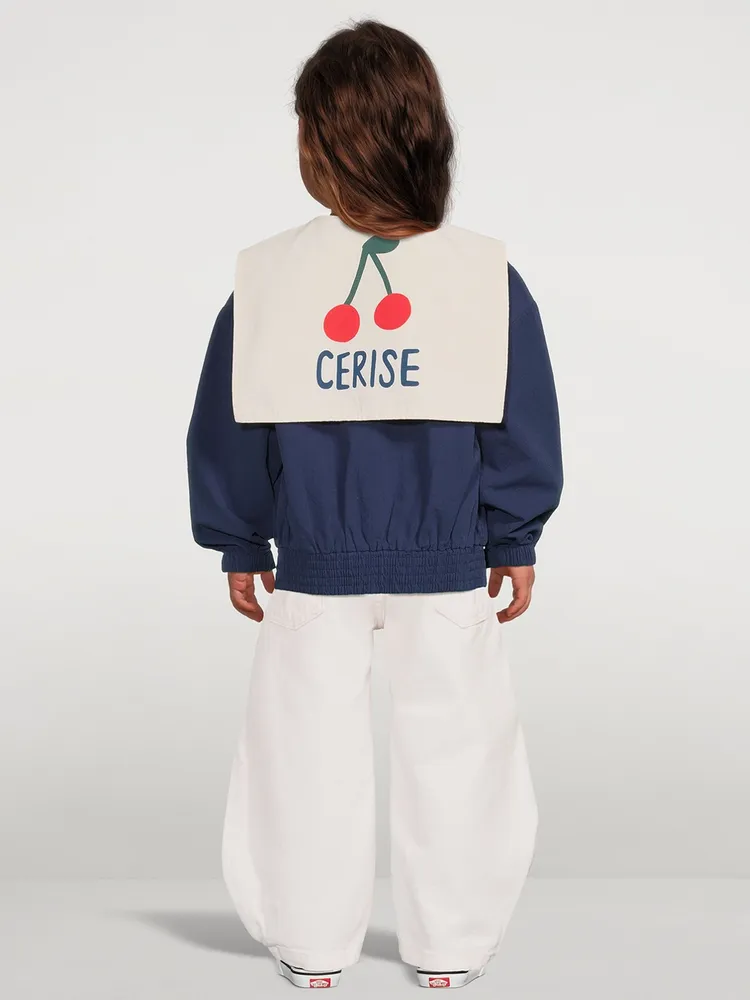 Cerise Cotton Sailor Jacket