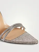 Gaia Crystal-Embellished Metallic Leather Sandals