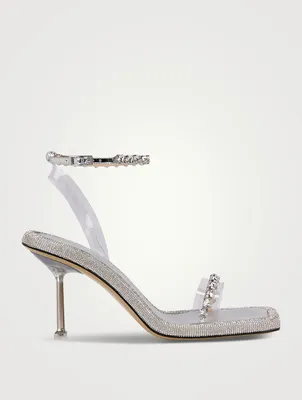 Crystal-Embellished PVC And Leather Sandals