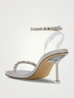 Crystal-Embellished PVC And Leather Sandals