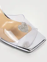 Crystal Heart PVC Slingback Sandals
