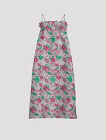 3D Jacquard Floral Midi Dress