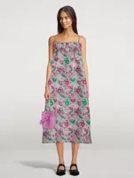 3D Jacquard Floral Midi Dress