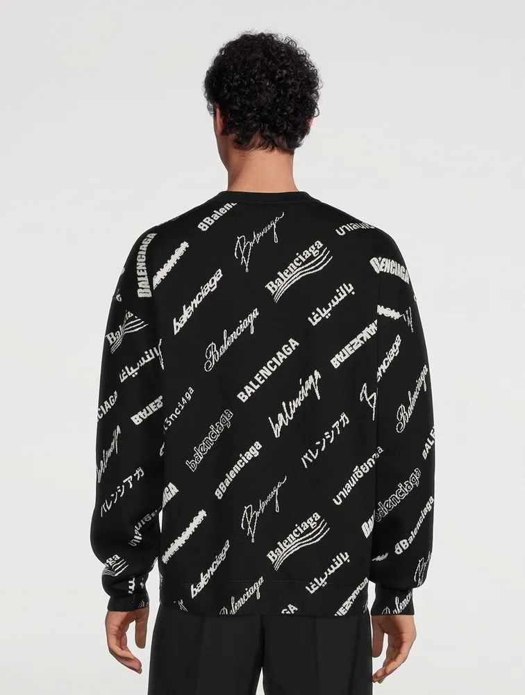 Wool-Blend Sweater Logomania Print