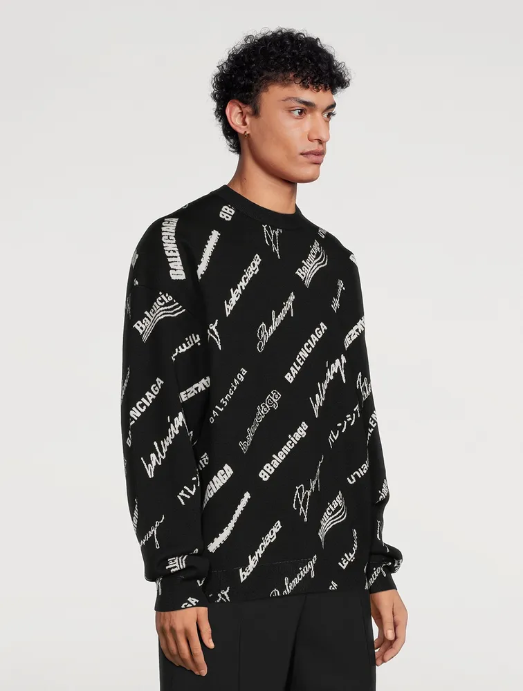 Wool-Blend Sweater Logomania Print