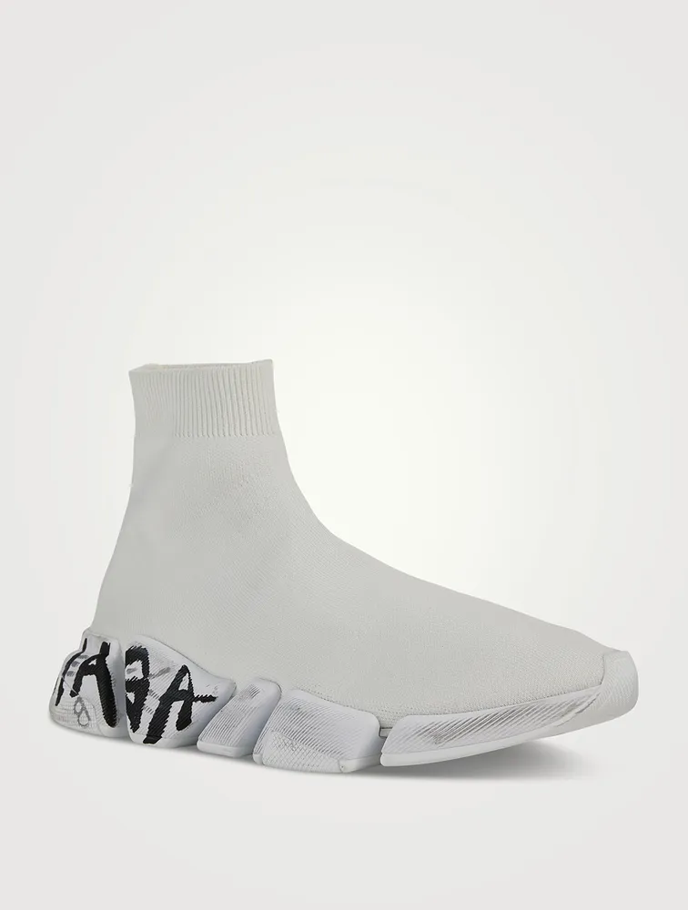 Balenciaga Speed 2.0 Graffiti Knit Sock Sneakers