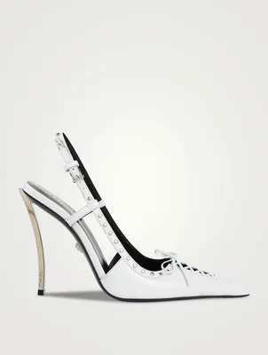 Laced Pin-Point Slingback Pumps