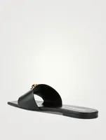 La Medusa Leather Slide Sandals