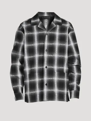 Plaid Shirt Shadow Logo Print