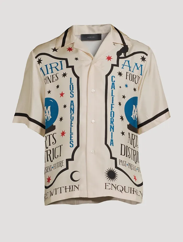 AMIRI Silk Paint Splatter Bowling Shirt