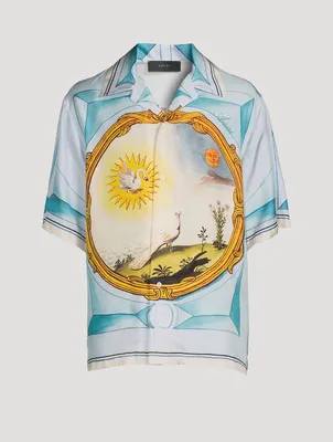 Landscape Frame Silk Bowling Shirt