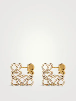 Pavé Anagram Earrings With Crystal