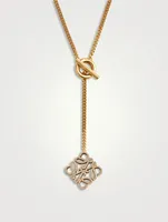 Pavé Anagram Pendant Necklace With Crystal