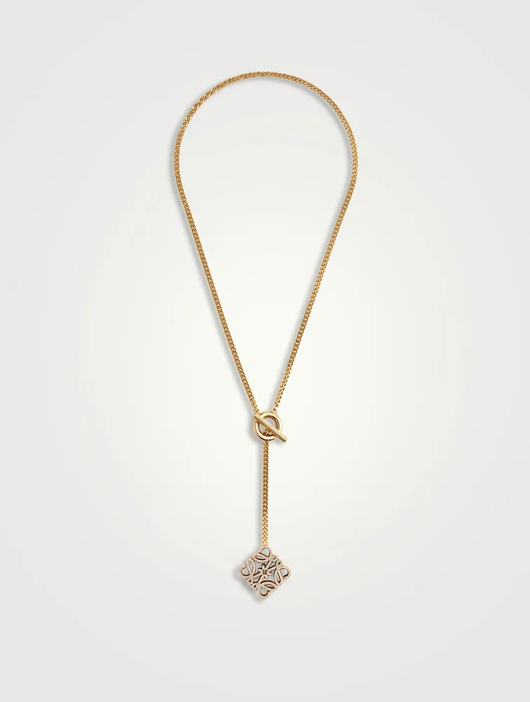 Pavé Anagram Pendant Necklace With Crystal