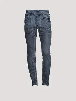 Indigo X-Ray Foil Skinny Jeans