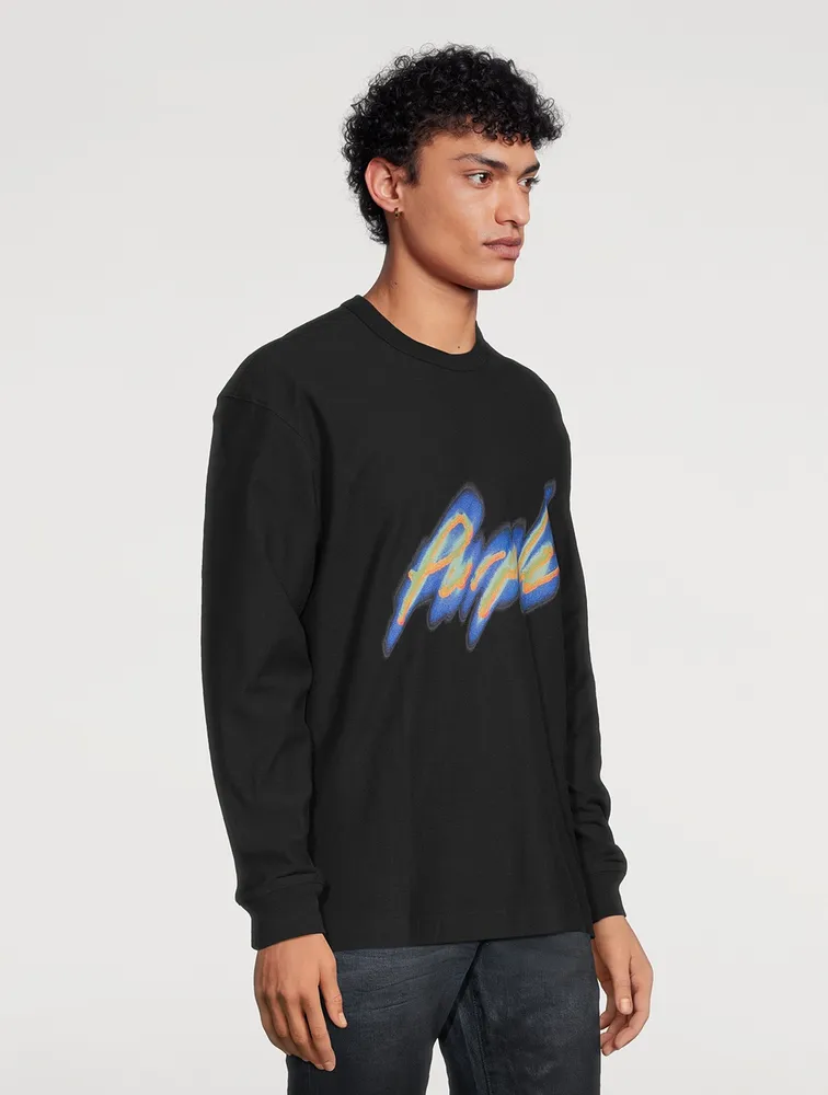 Textured Jersey Long-Sleeve T-Shirt