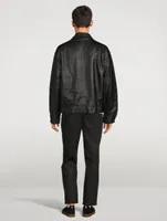 Barnes Leather Zip Bomber Jacket