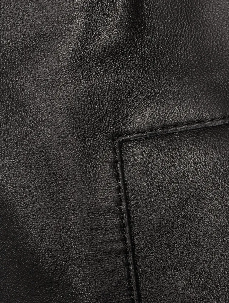 Barnes Leather Zip Bomber Jacket