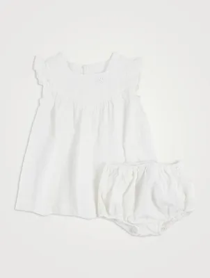 Cotton Sleeveless Dress With Bloomers