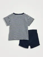 Two-Piece Slub Jersey And Cotton Outfit