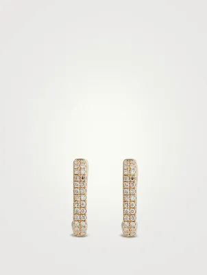 14K White Gold Mini Single Lola Huggie Earring With Diamonds