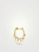 14K Gold Shimmy Hoop Earring With Pearls