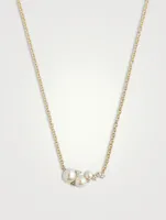 14K Gold Diamond And Pearl Necklace