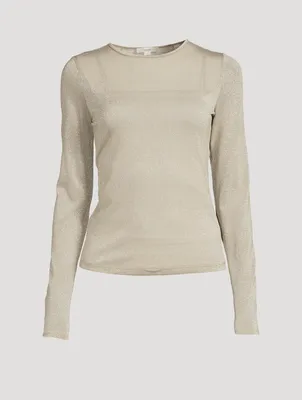 Layered Shimmer Jersey Long-Sleeve Top