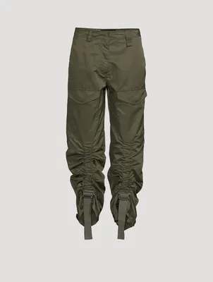 Adjustable Satin Cargo Trousers