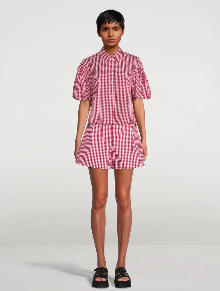 Cotton Shorts Gingham Print