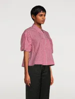 Puff-Sleeve Shirt Gingham Print