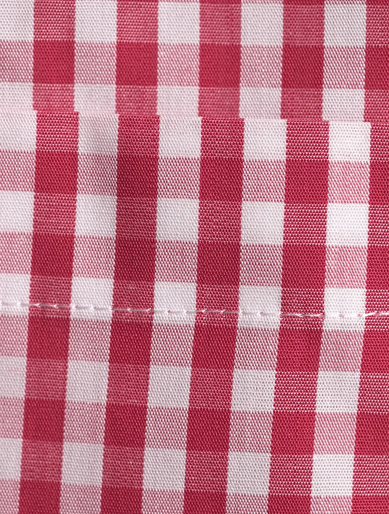 Puff-Sleeve Shirt Gingham Print