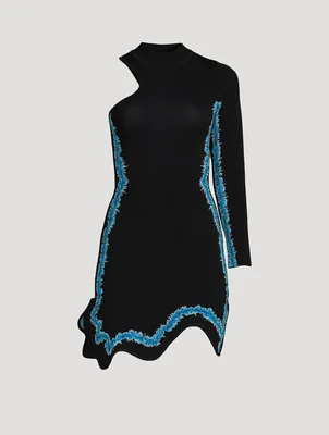 Manta Wavy One-Sleeve Mini Dress