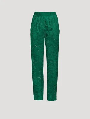 Fidelia Floral Techno Lace Tapered Trousers