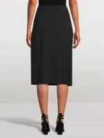 Draped Jersey Midi Skirt