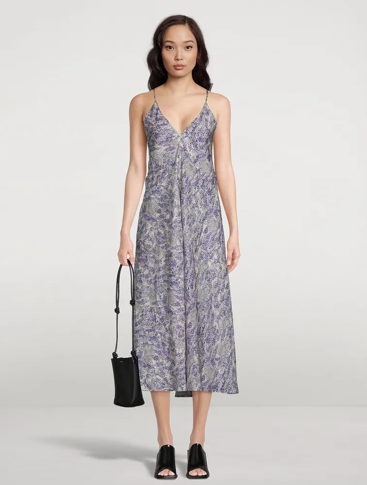 Twill Slip Dress Floral Print