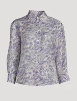 Silk-Blend Shirt Floral Print