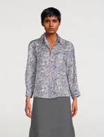 Silk-Blend Shirt Floral Print